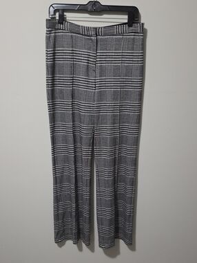 Elie Elie Tahari Plaid Wide Leg Trouser Pants 4 6 8